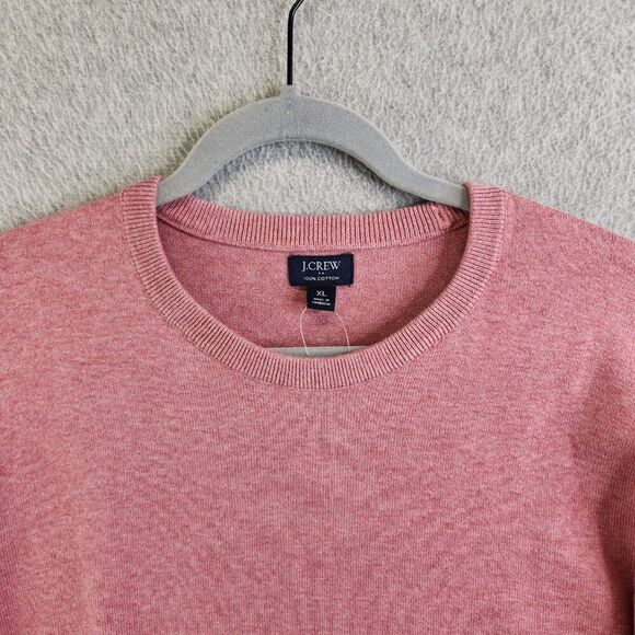 J Crew Sweater Mens XL Cotton Crewneck Sweater-tee Heathered Rose Sweatshirt New - Picture 2 of 12